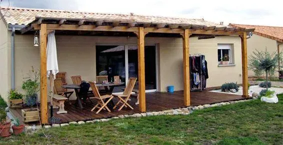 Pergolas maison bois